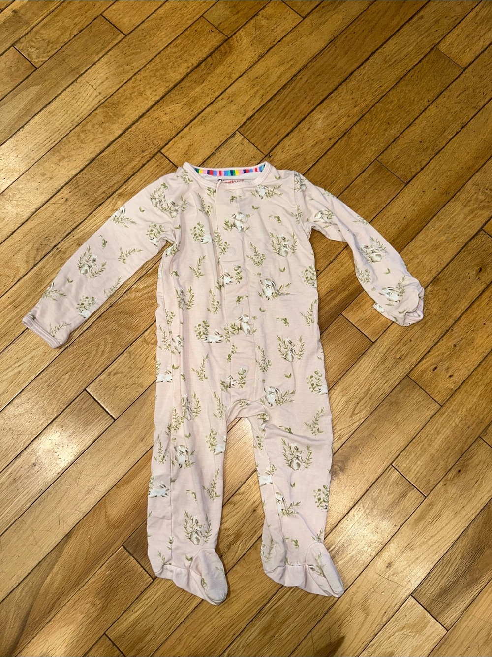 Baby Girl’s Magnetic Me long sleeve footie pajama onesie